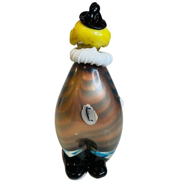 Vintage Handmade Murano Clown Circus Figurine Glass 7.5" Handblown Clown - Picture 4 of 8